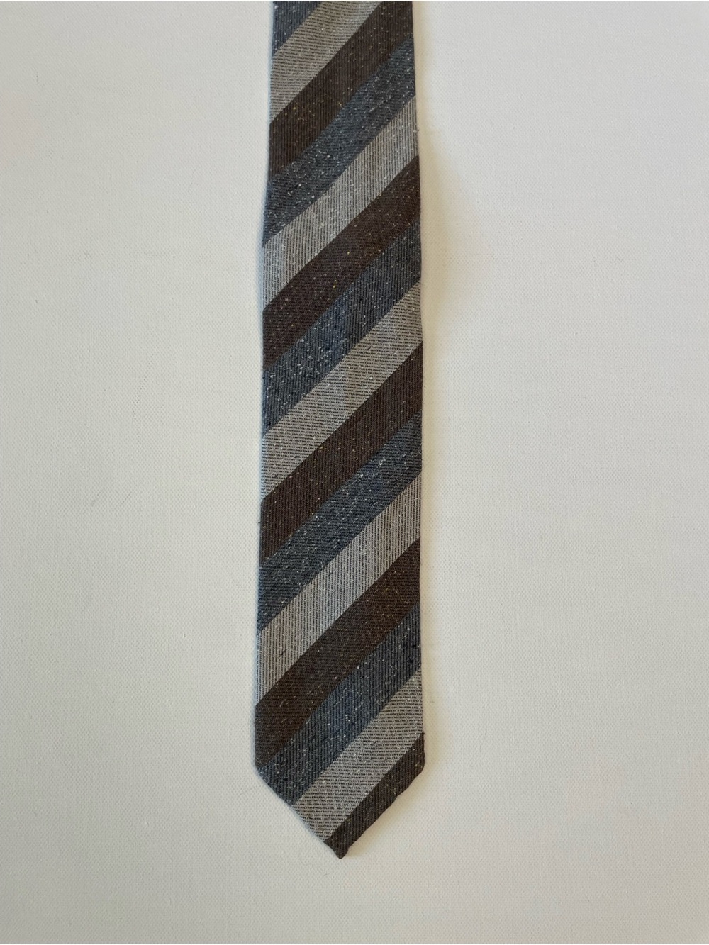 The Tie Bar Gray and Black Striped Necktie